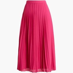 J Crew Gwyneth Pink Pleated Skirt